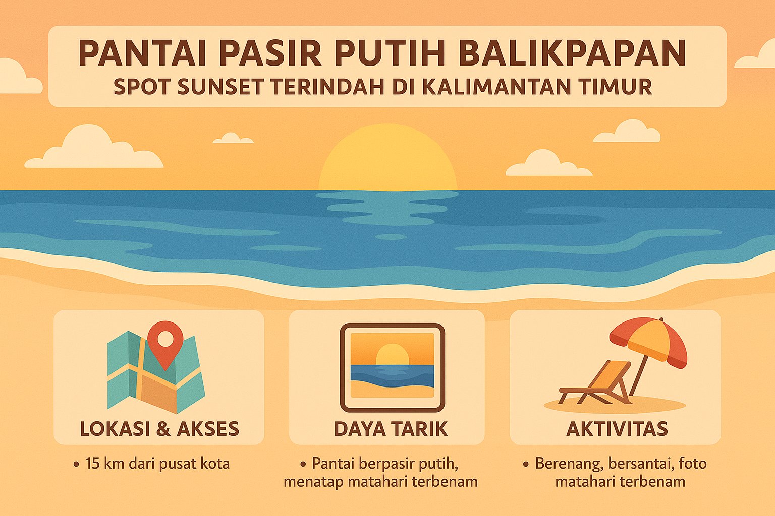 Pantai Pasir Putih Balikpapan Spot Sunset Terindah di Kalimantan Timur